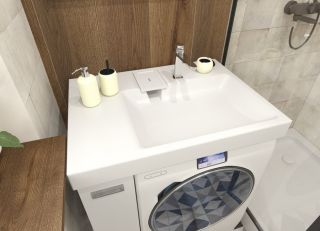 Напольная тумба с раковиной Эстет Riga Luxe ФР-00009658 Л 80см одна дверь белый